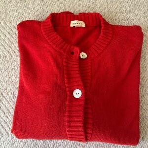 Donni Cotton Knit Cardigan in Tomato 🍅 Size S